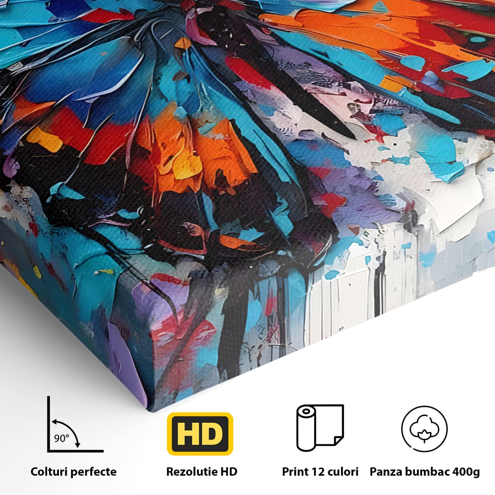 Tablou Canvas Premium LuxCanva® B1109, Fluturele Albastru , Living, Fluture, Albastru, Colorat, Aripi, Culori Vibrante