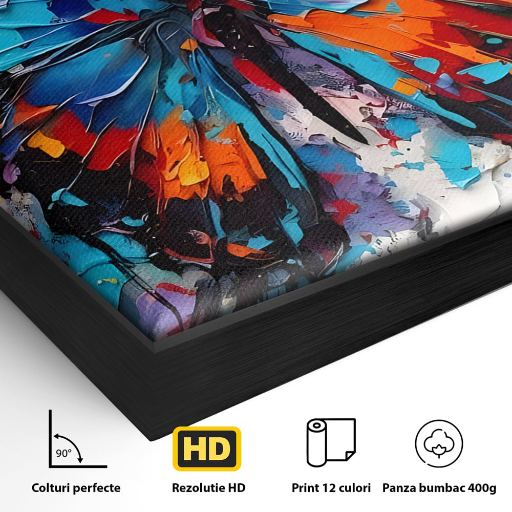 Tablou Canvas Premium LuxCanva® B1109, Fluturele Albastru , Living, Fluture, Albastru, Colorat, Aripi, Culori Vibrante