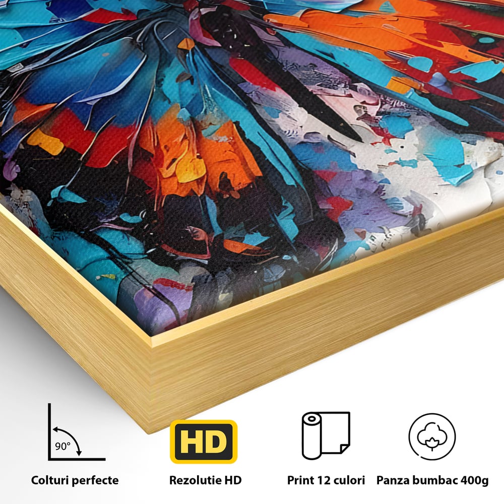 Tablou Canvas Premium LuxCanva® B1109, Fluturele Albastru , Living, Fluture, Albastru, Colorat, Aripi, Culori Vibrante