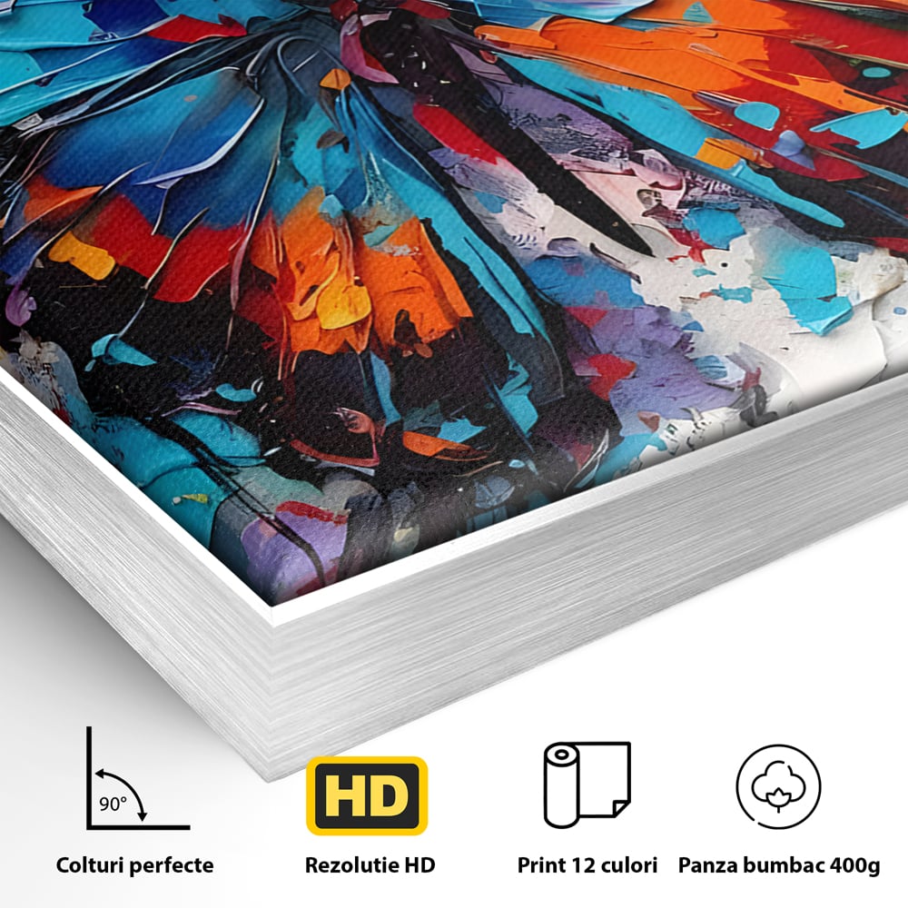 Tablou Canvas Premium LuxCanva® B1109, Fluturele Albastru , Living, Fluture, Albastru, Colorat, Aripi, Culori Vibrante