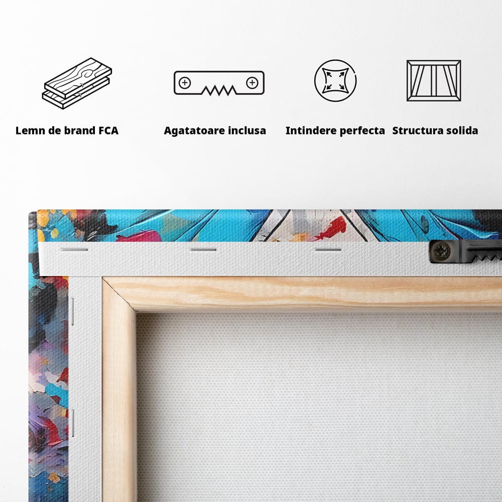 Tablou Canvas Premium LuxCanva® B1109, Fluturele Albastru , Living, Fluture, Albastru, Colorat, Aripi, Culori Vibrante