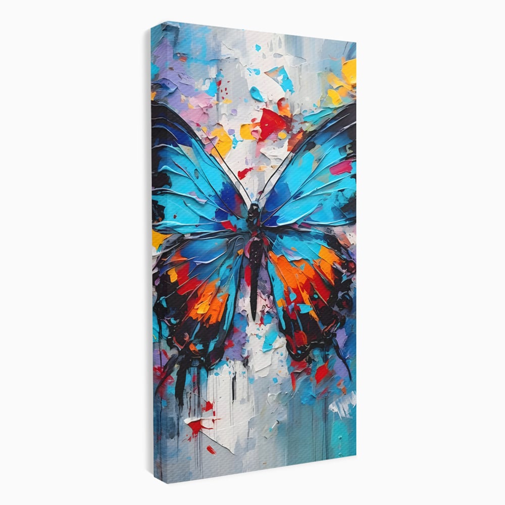 Tablou Canvas Premium LuxCanva® B1109, Fluturele Albastru , Living, Fluture, Albastru, Colorat, Aripi, Culori Vibrante