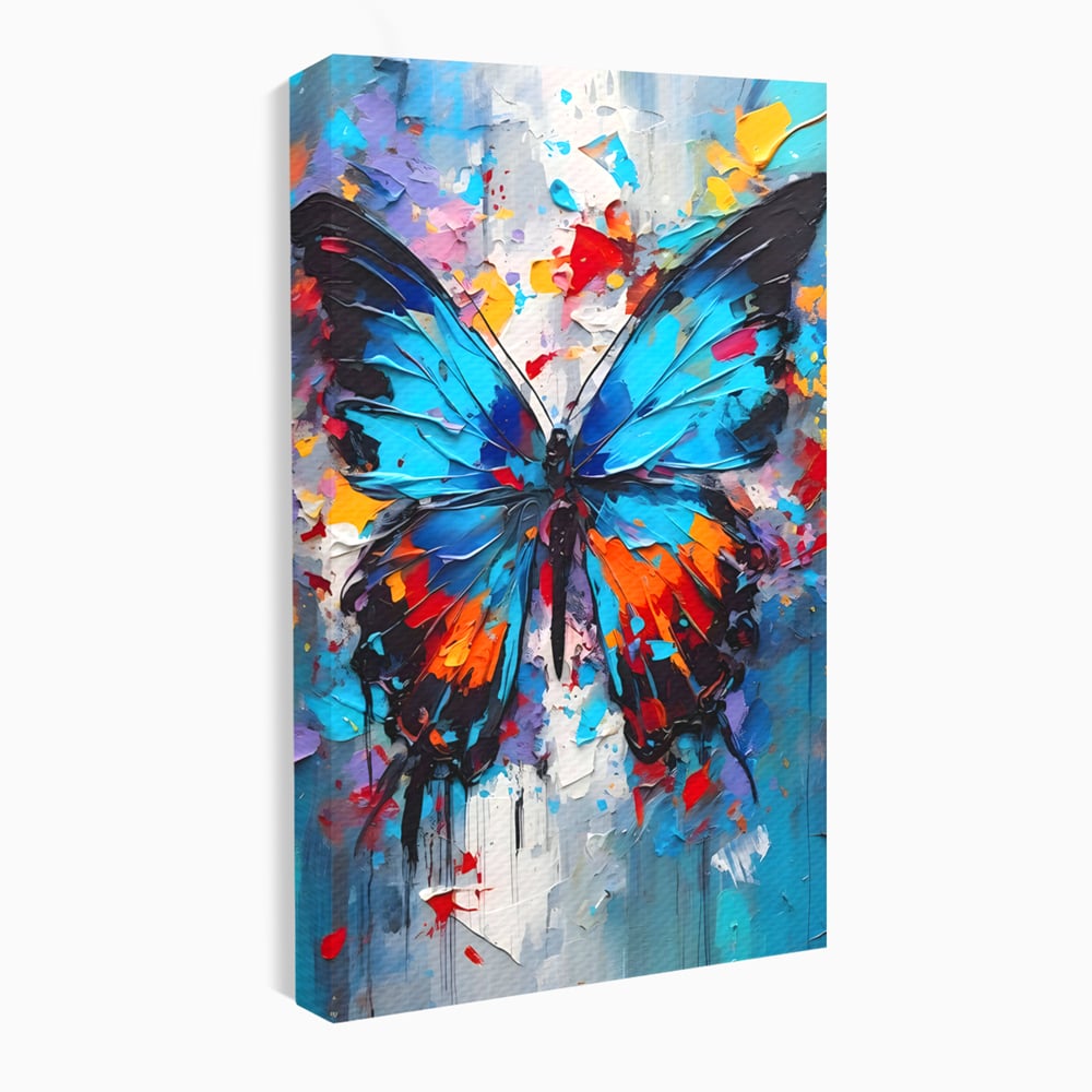 Tablou Canvas Premium LuxCanva® B1109, Fluturele Albastru , Living, Fluture, Albastru, Colorat, Aripi, Culori Vibrante