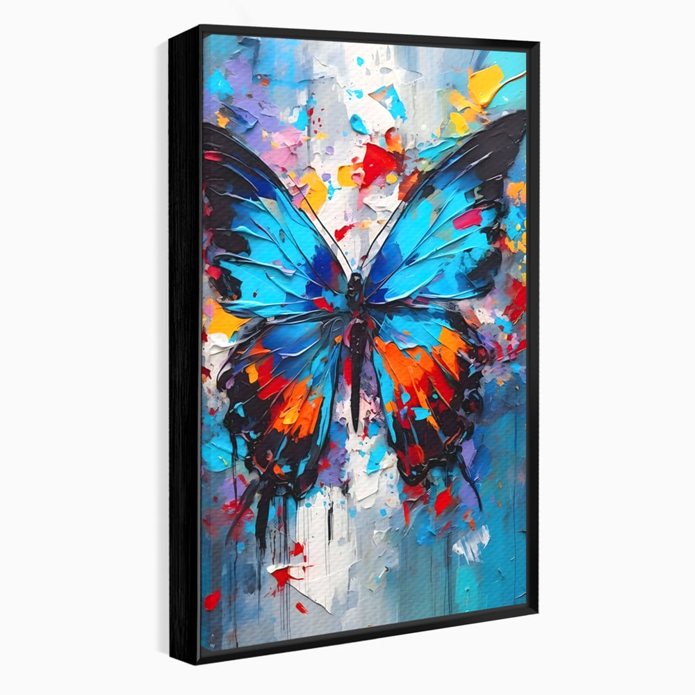 Tablou Canvas Premium LuxCanva® B1109, Fluturele Albastru , Living, Fluture, Albastru, Colorat, Aripi, Culori Vibrante