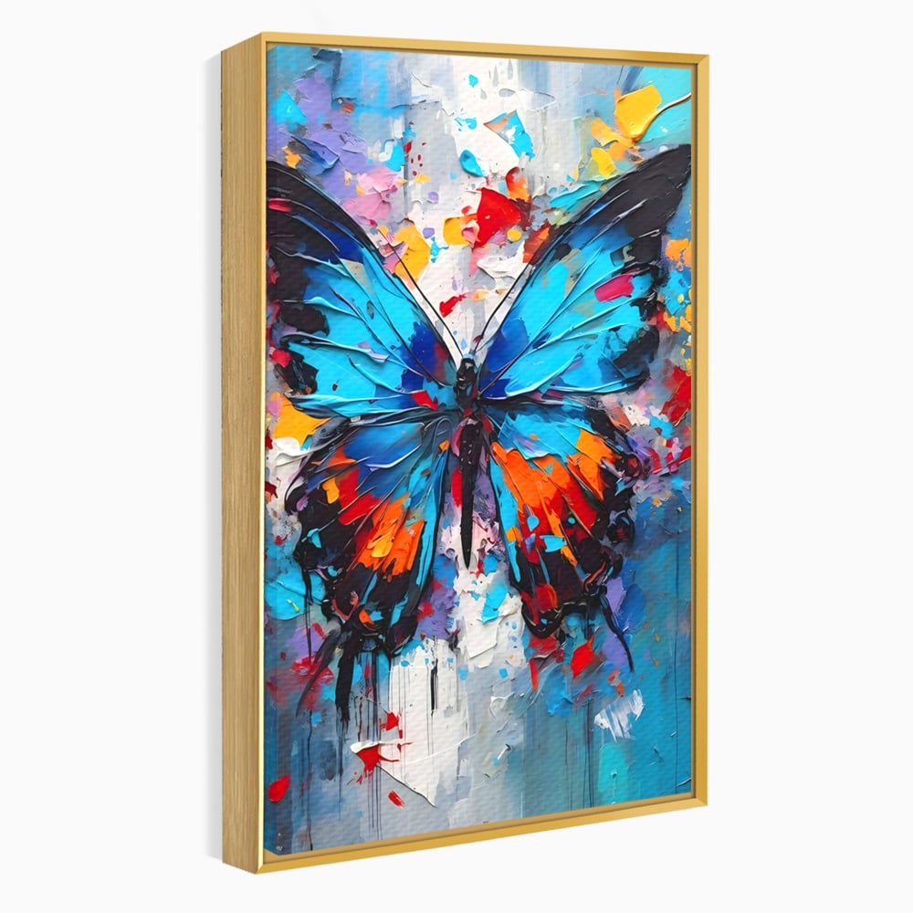 Tablou Canvas Premium LuxCanva® B1109, Fluturele Albastru , Living, Fluture, Albastru, Colorat, Aripi, Culori Vibrante