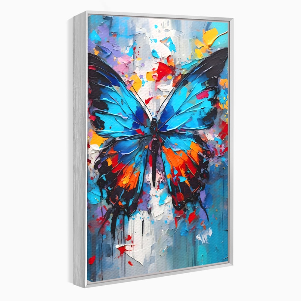 Tablou Canvas Premium LuxCanva® B1109, Fluturele Albastru , Living, Fluture, Albastru, Colorat, Aripi, Culori Vibrante