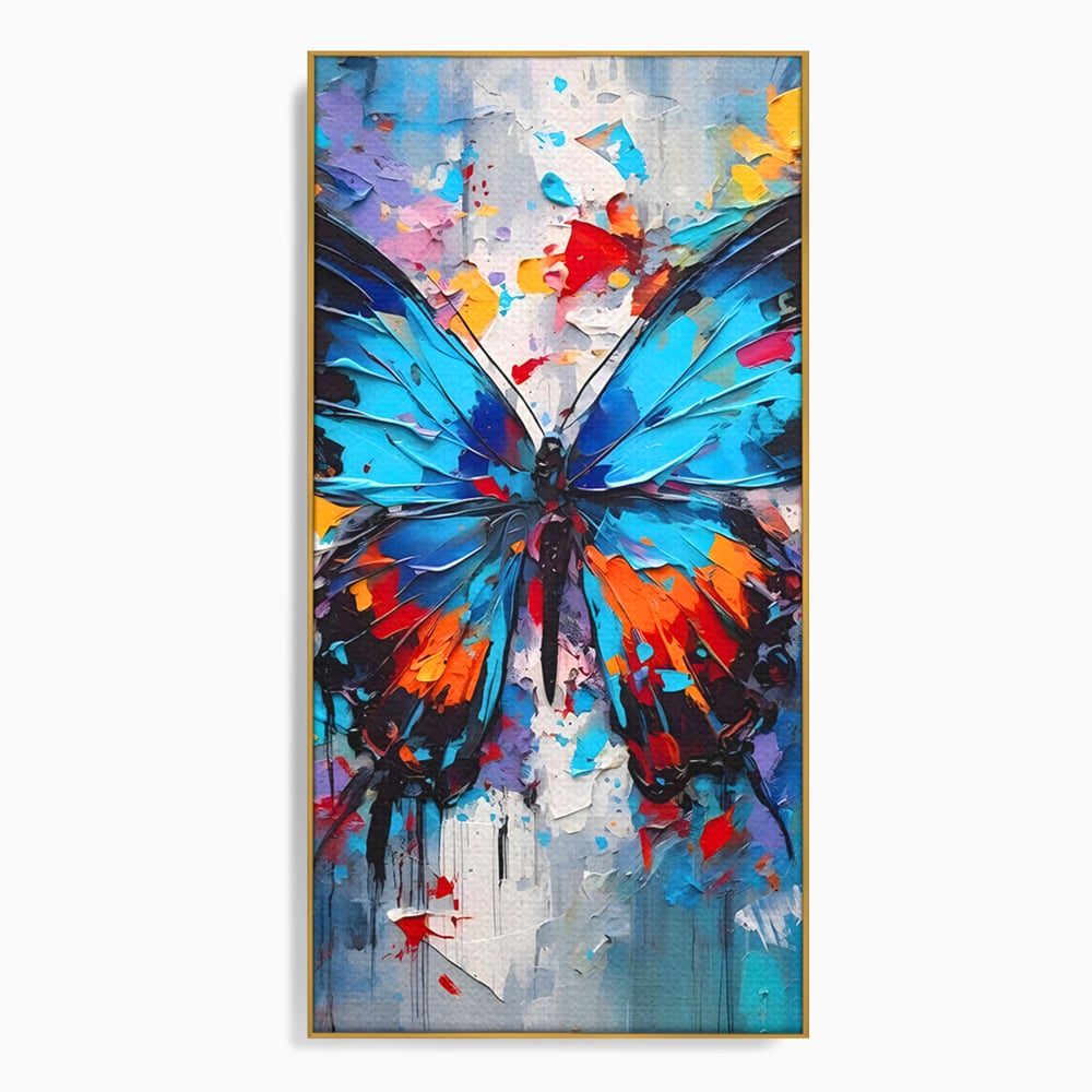 Tablou Canvas Premium LuxCanva® B1109, Fluturele Albastru , Living, Fluture, Albastru, Colorat, Aripi, Culori Vibrante