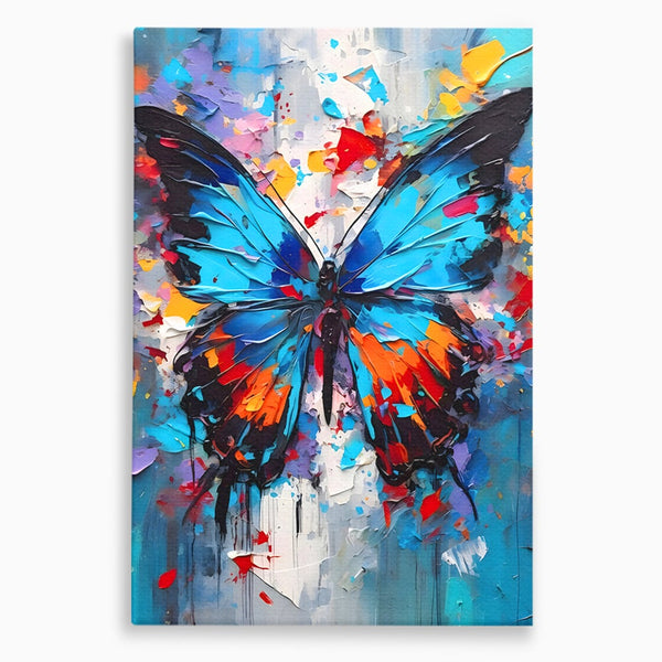 Tablou Canvas Premium LuxCanva® B1109, Fluturele Albastru , Living, Fluture, Albastru, Colorat, Aripi, Culori Vibrante