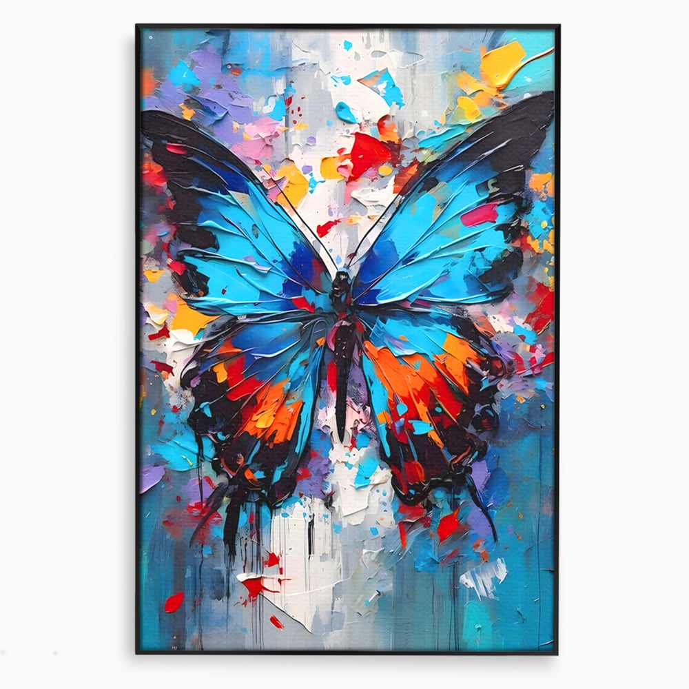 Tablou Canvas Premium LuxCanva® B1109, Fluturele Albastru , Living, Fluture, Albastru, Colorat, Aripi, Culori Vibrante
