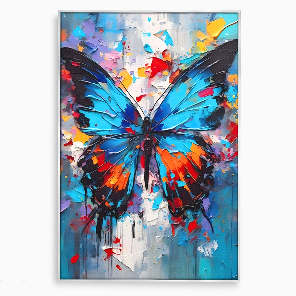Tablou Canvas Premium LuxCanva® B1109, Fluturele Albastru , Living, Fluture, Albastru, Colorat, Aripi, Culori Vibrante
