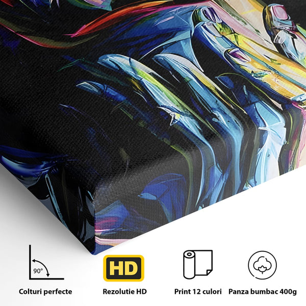 Tablou Canvas Premium LuxCanva® B1110, Femeia Senzuala,Living, Abstract, Multicolor, Femeie, Sexy, Par Lung, Dormitor, Senzualitate, Culori Vibrante