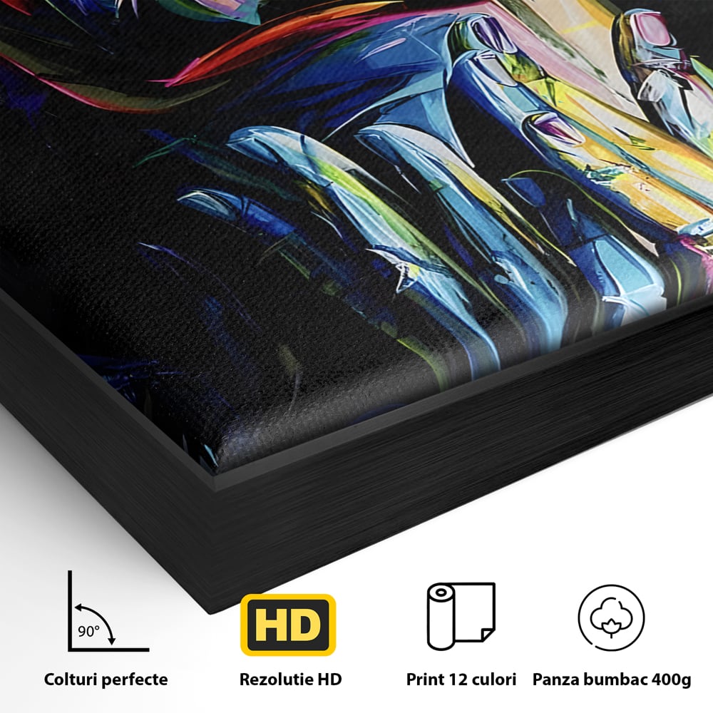 Tablou Canvas Premium LuxCanva® B1110, Femeia Senzuala,Living, Abstract, Multicolor, Femeie, Sexy, Par Lung, Dormitor, Senzualitate, Culori Vibrante