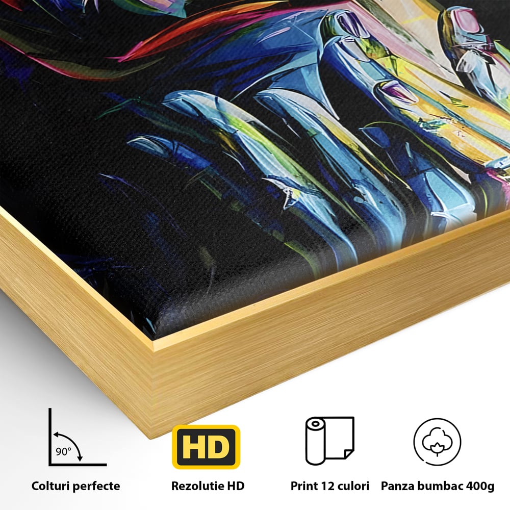 Tablou Canvas Premium LuxCanva® B1110, Femeia Senzuala,Living, Abstract, Multicolor, Femeie, Sexy, Par Lung, Dormitor, Senzualitate, Culori Vibrante