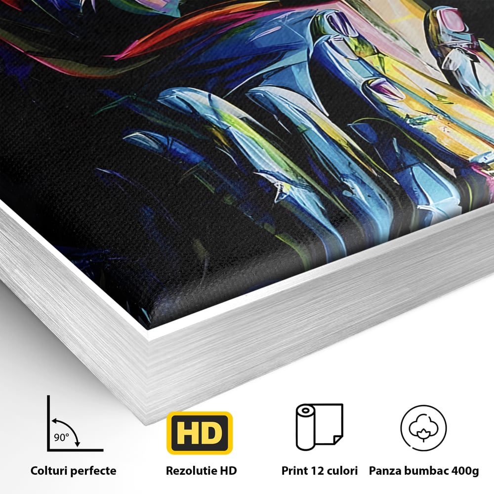 Tablou Canvas Premium LuxCanva® B1110, Femeia Senzuala,Living, Abstract, Multicolor, Femeie, Sexy, Par Lung, Dormitor, Senzualitate, Culori Vibrante