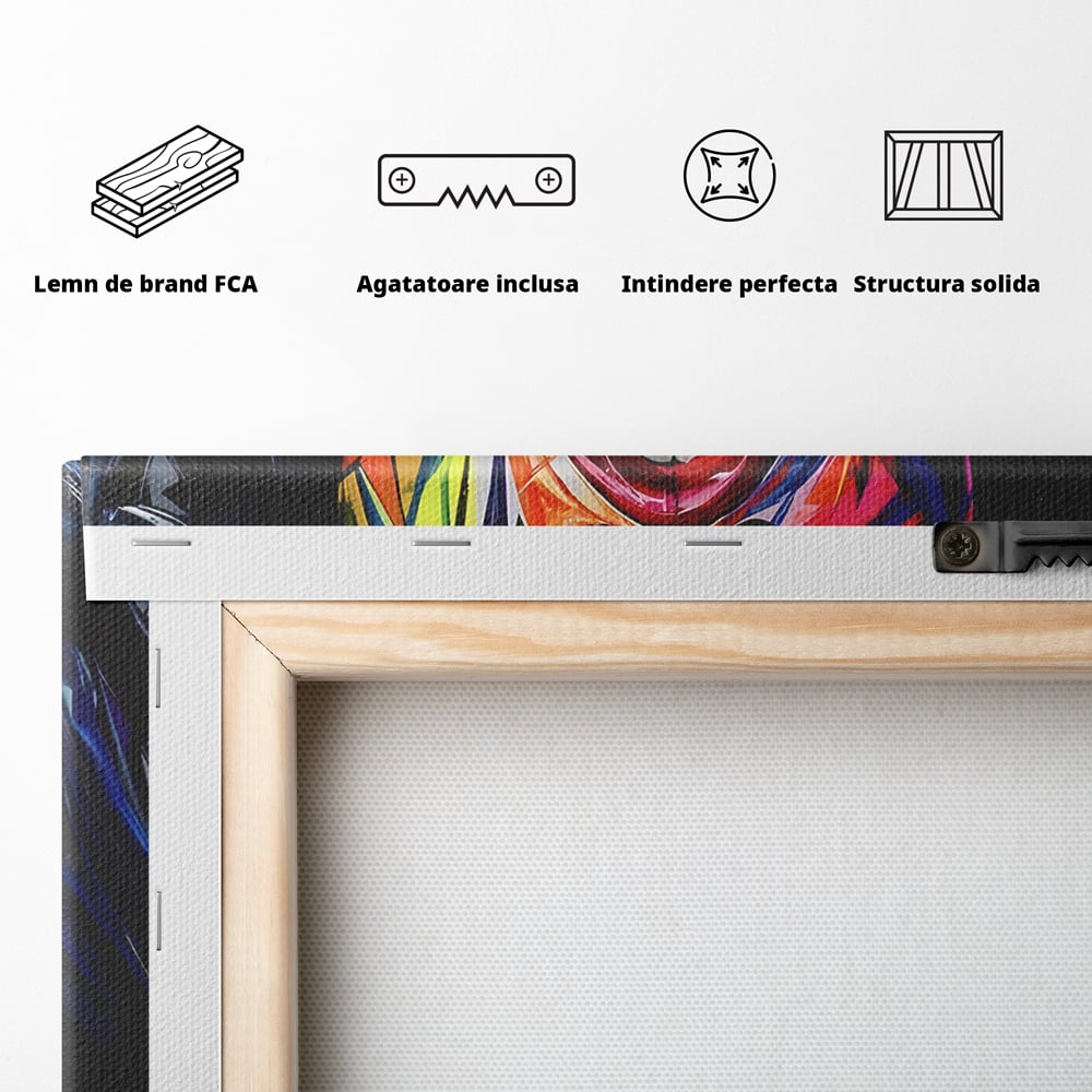 Tablou Canvas Premium LuxCanva® B1110, Femeia Senzuala,Living, Abstract, Multicolor, Femeie, Sexy, Par Lung, Dormitor, Senzualitate, Culori Vibrante