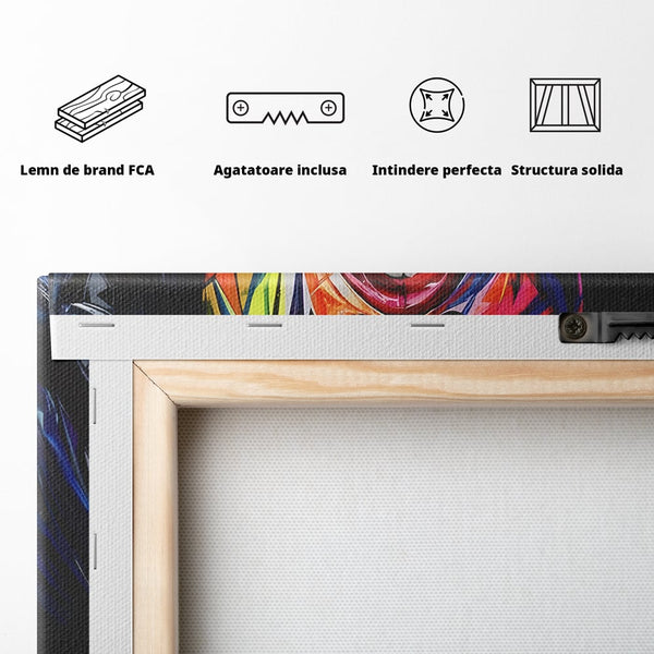 Tablou Canvas Premium LuxCanva® B1110, Femeia Senzuala,Living, Abstract, Multicolor, Femeie, Sexy, Par Lung, Dormitor, Senzualitate, Culori Vibrante