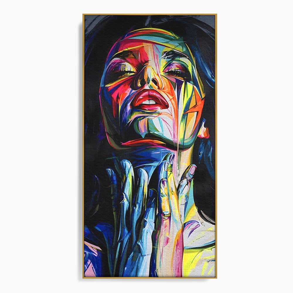 Tablou Canvas Premium LuxCanva® B1110, Femeia Senzuala,Living, Abstract, Multicolor, Femeie, Sexy, Par Lung, Dormitor, Senzualitate, Culori Vibrante