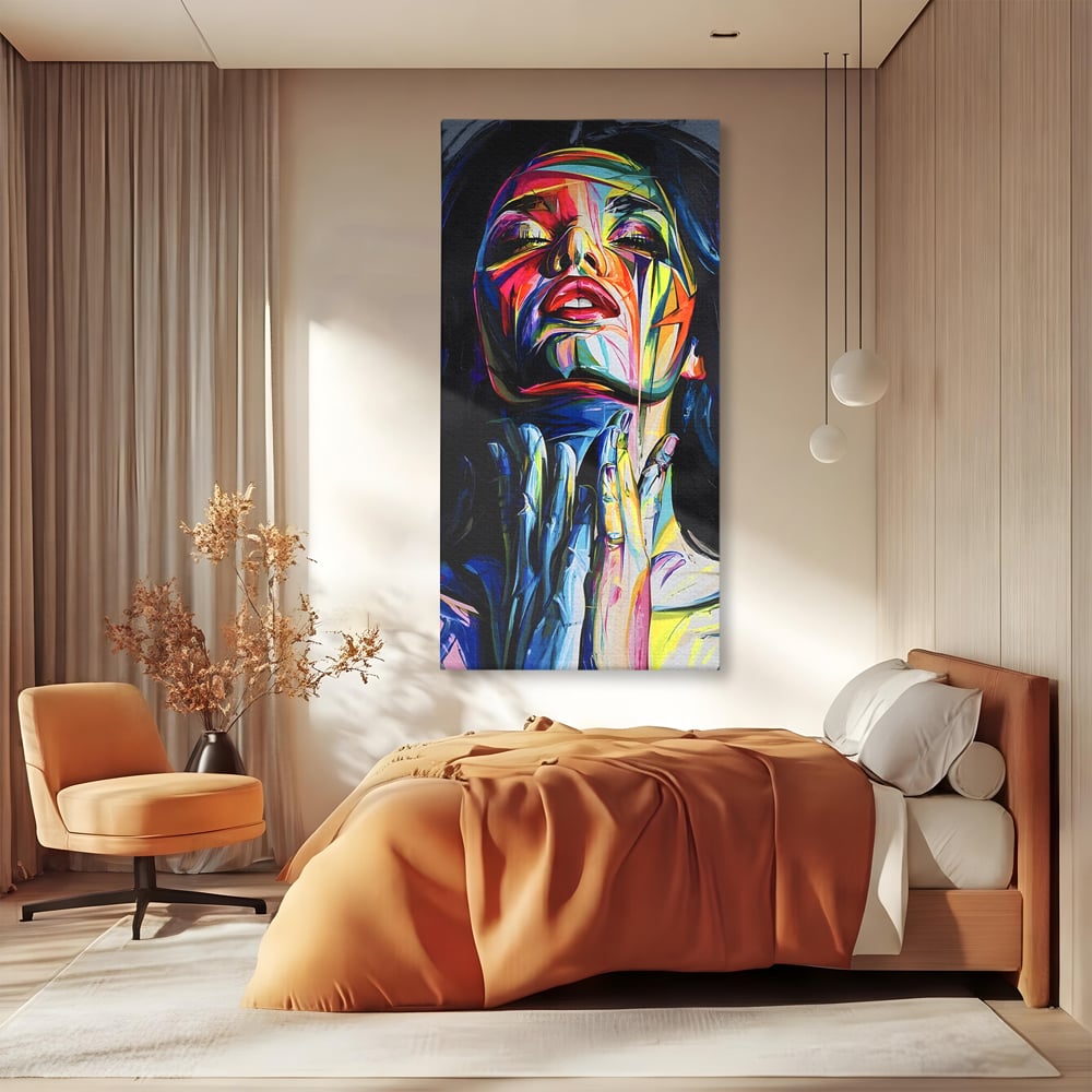 Tablou Canvas Premium LuxCanva® B1110, Femeia Senzuala,Living, Abstract, Multicolor, Femeie, Sexy, Par Lung, Dormitor, Senzualitate, Culori Vibrante