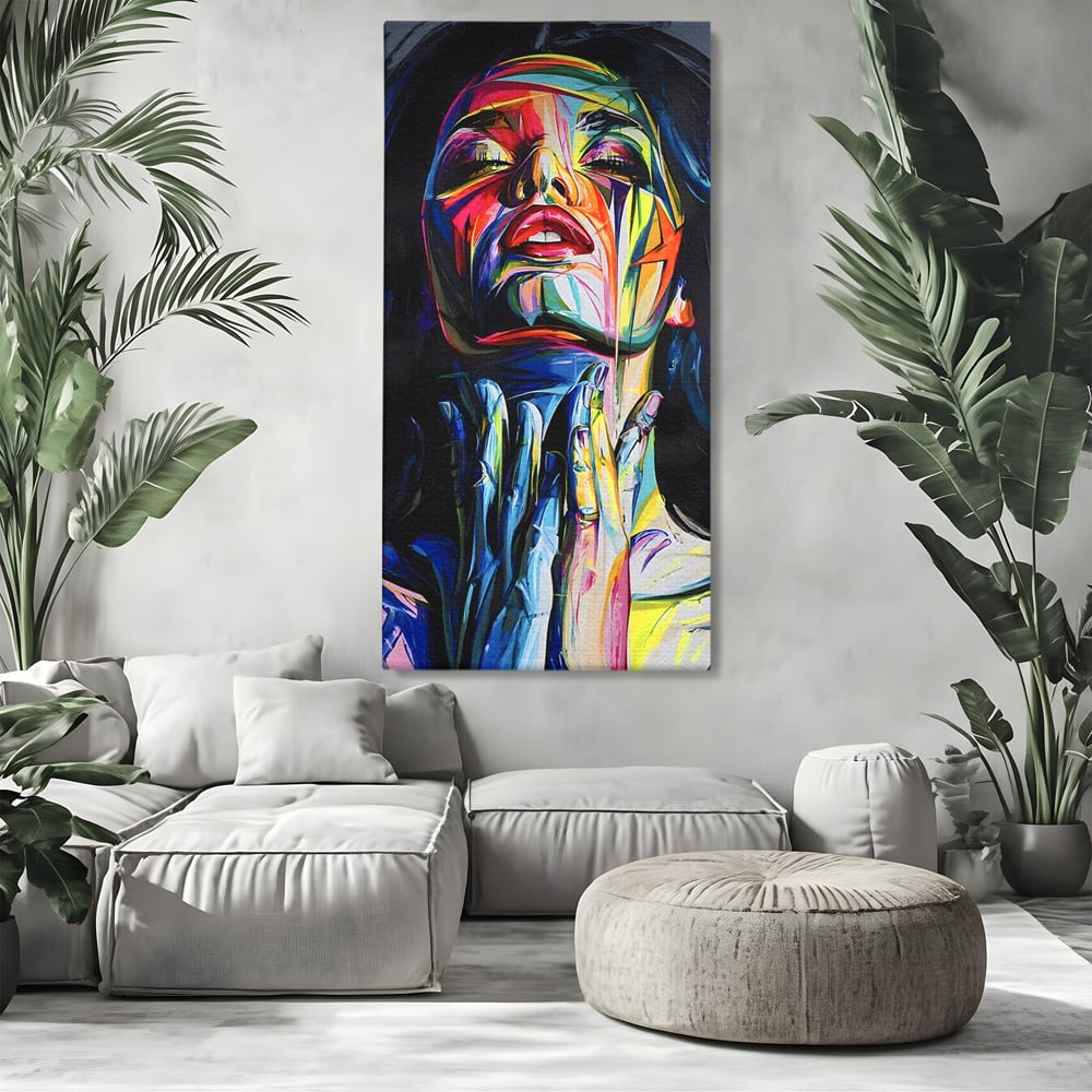 Tablou Canvas Premium LuxCanva® B1110, Femeia Senzuala,Living, Abstract, Multicolor, Femeie, Sexy, Par Lung, Dormitor, Senzualitate, Culori Vibrante
