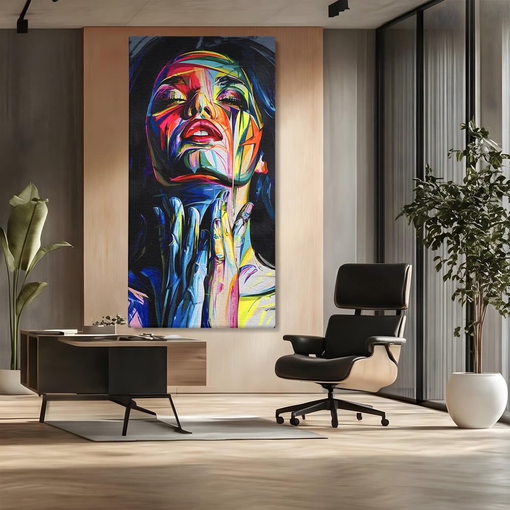Tablou Canvas Premium LuxCanva® B1110, Femeia Senzuala,Living, Abstract, Multicolor, Femeie, Sexy, Par Lung, Dormitor, Senzualitate, Culori Vibrante
