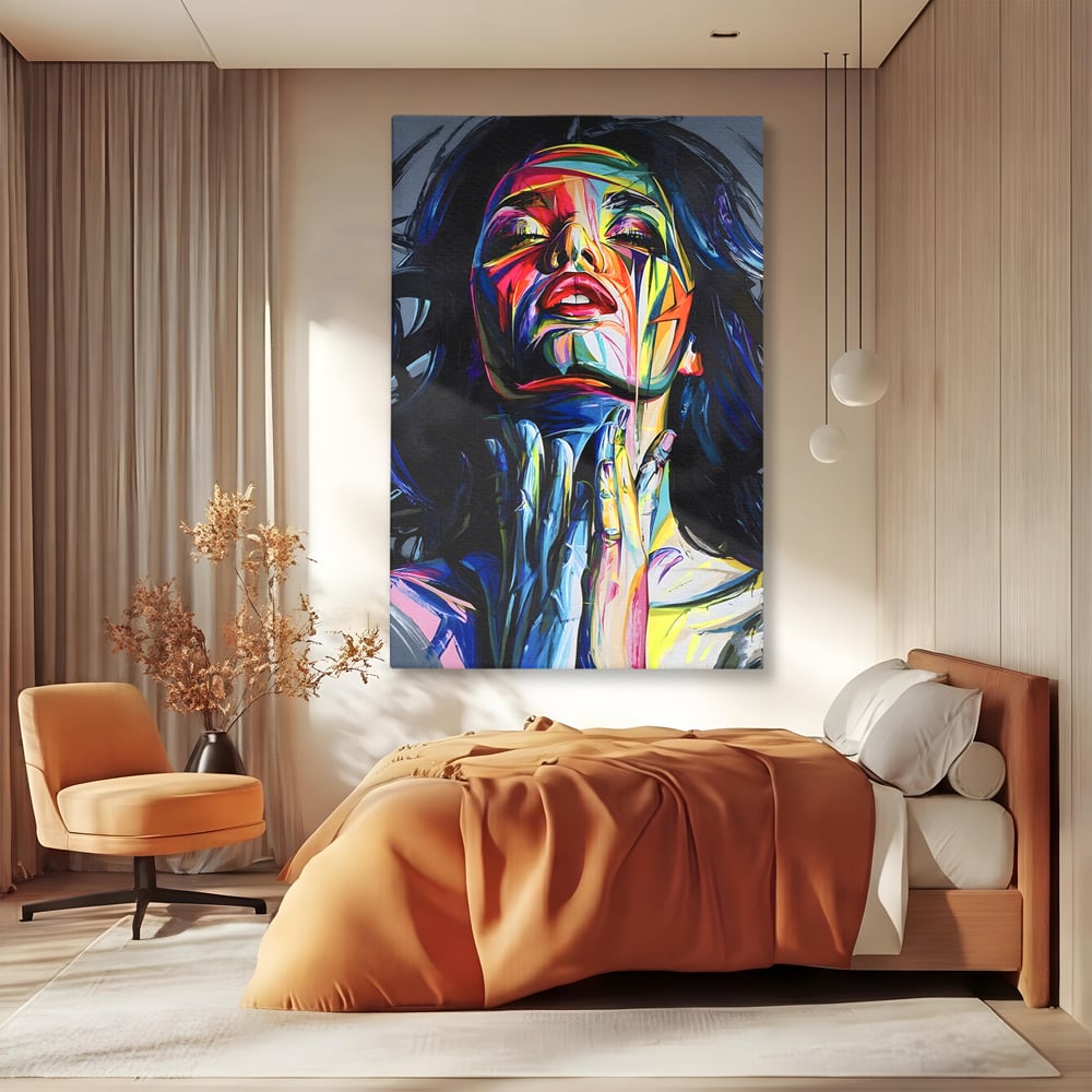 Tablou Canvas Premium LuxCanva® B1110, Femeia Senzuala,Living, Abstract, Multicolor, Femeie, Sexy, Par Lung, Dormitor, Senzualitate, Culori Vibrante