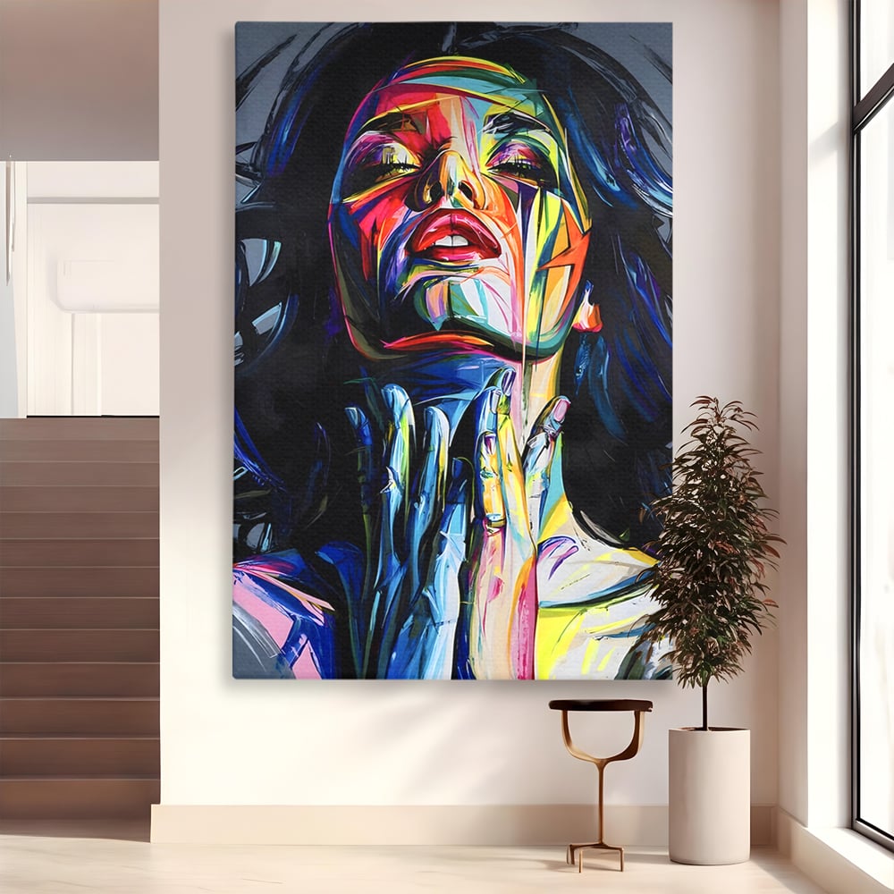 Tablou Canvas Premium LuxCanva® B1110, Femeia Senzuala,Living, Abstract, Multicolor, Femeie, Sexy, Par Lung, Dormitor, Senzualitate, Culori Vibrante