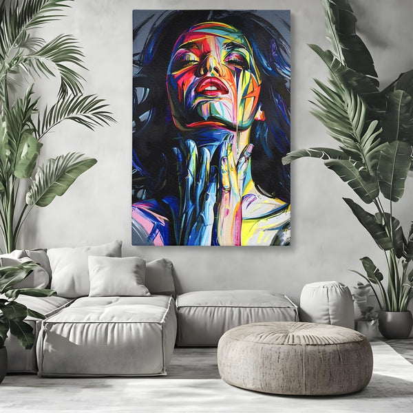 Tablou Canvas Premium LuxCanva® B1110, Femeia Senzuala,Living, Abstract, Multicolor, Femeie, Sexy, Par Lung, Dormitor, Senzualitate, Culori Vibrante