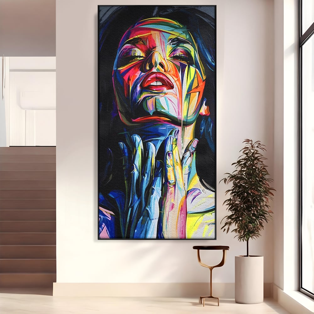 Tablou Canvas Premium LuxCanva® B1110, Femeia Senzuala,Living, Abstract, Multicolor, Femeie, Sexy, Par Lung, Dormitor, Senzualitate, Culori Vibrante