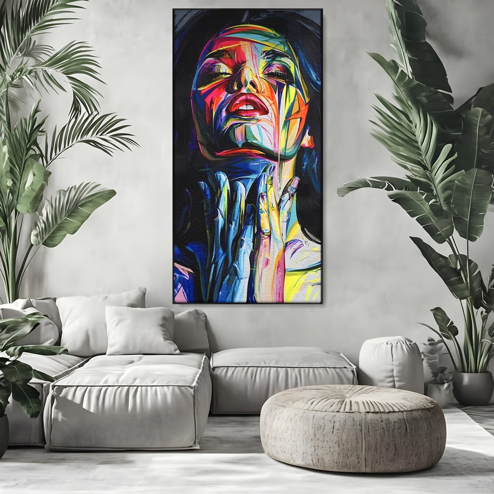 Tablou Canvas Premium LuxCanva® B1110, Femeia Senzuala,Living, Abstract, Multicolor, Femeie, Sexy, Par Lung, Dormitor, Senzualitate, Culori Vibrante