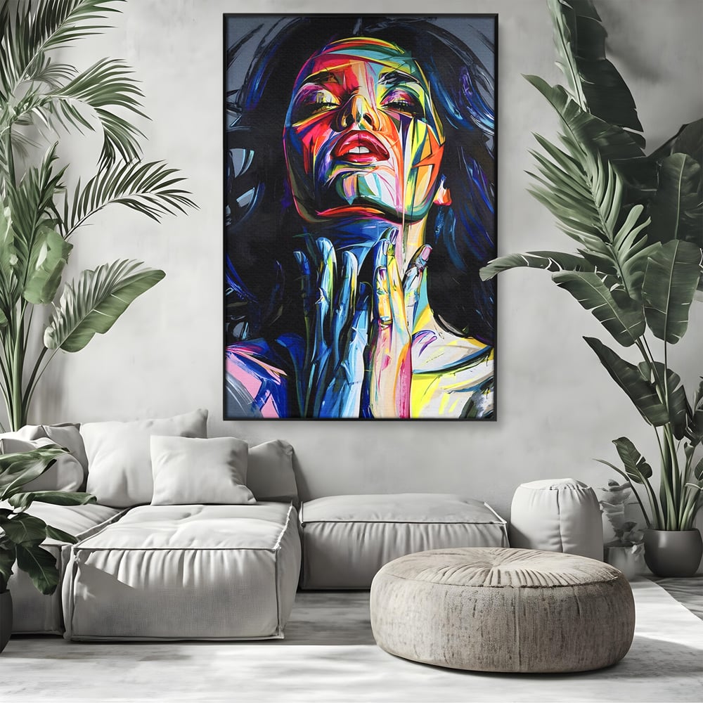 Tablou Canvas Premium LuxCanva® B1110, Femeia Senzuala,Living, Abstract, Multicolor, Femeie, Sexy, Par Lung, Dormitor, Senzualitate, Culori Vibrante