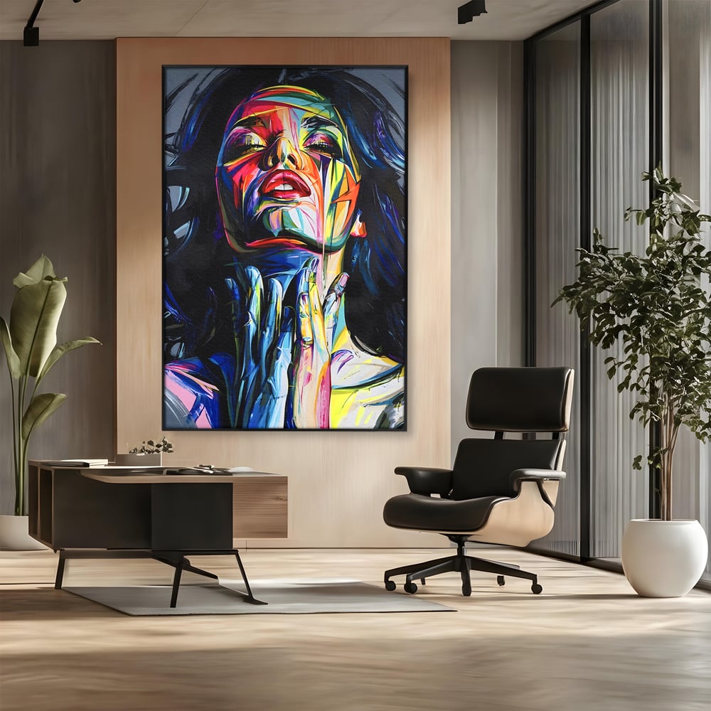 Tablou Canvas Premium LuxCanva® B1110, Femeia Senzuala,Living, Abstract, Multicolor, Femeie, Sexy, Par Lung, Dormitor, Senzualitate, Culori Vibrante