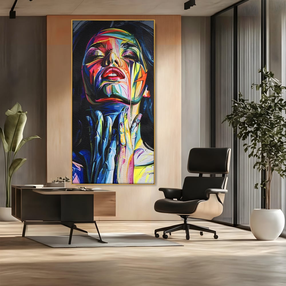 Tablou Canvas Premium LuxCanva® B1110, Femeia Senzuala,Living, Abstract, Multicolor, Femeie, Sexy, Par Lung, Dormitor, Senzualitate, Culori Vibrante