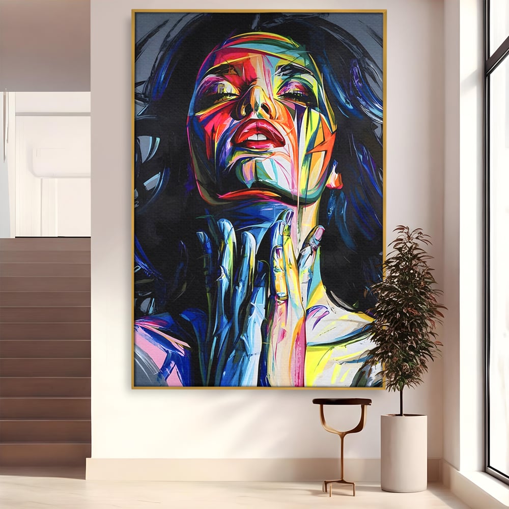 Tablou Canvas Premium LuxCanva® B1110, Femeia Senzuala,Living, Abstract, Multicolor, Femeie, Sexy, Par Lung, Dormitor, Senzualitate, Culori Vibrante