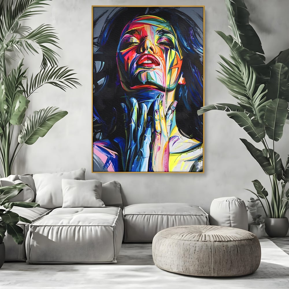 Tablou Canvas Premium LuxCanva® B1110, Femeia Senzuala,Living, Abstract, Multicolor, Femeie, Sexy, Par Lung, Dormitor, Senzualitate, Culori Vibrante