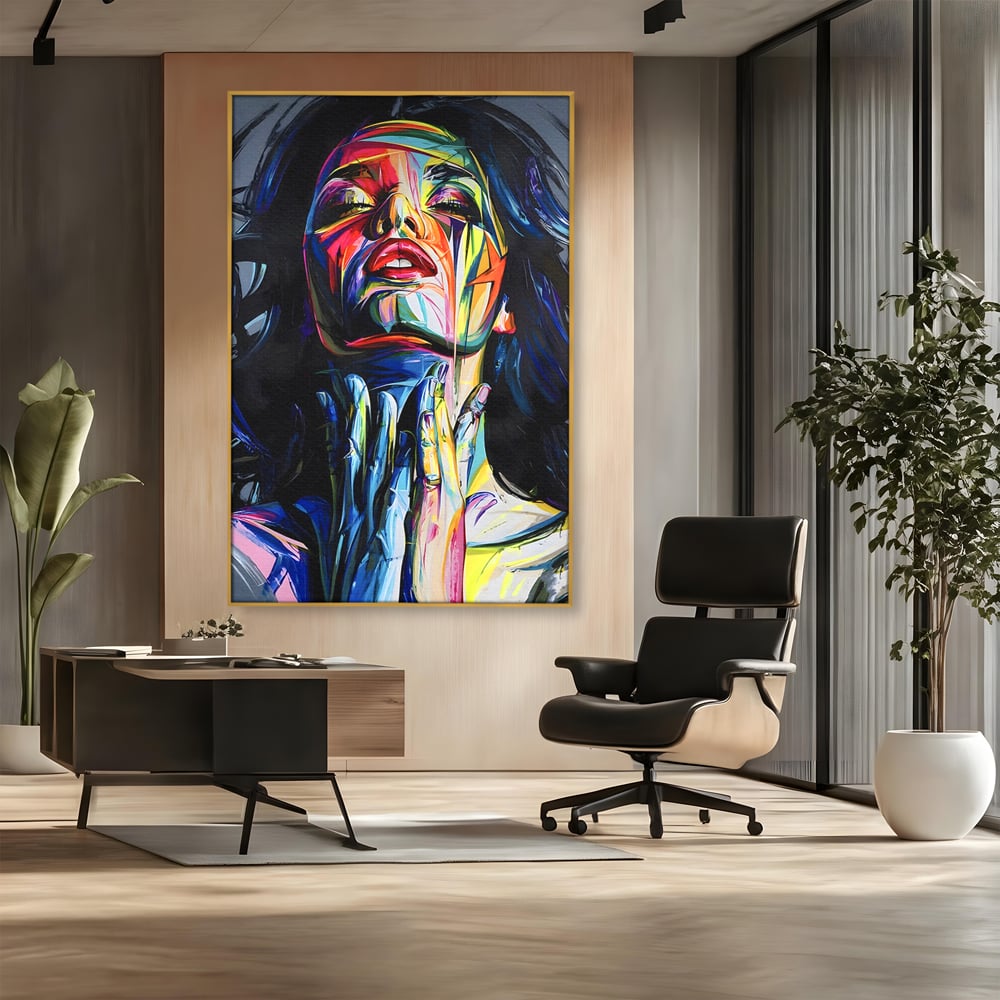 Tablou Canvas Premium LuxCanva® B1110, Femeia Senzuala,Living, Abstract, Multicolor, Femeie, Sexy, Par Lung, Dormitor, Senzualitate, Culori Vibrante
