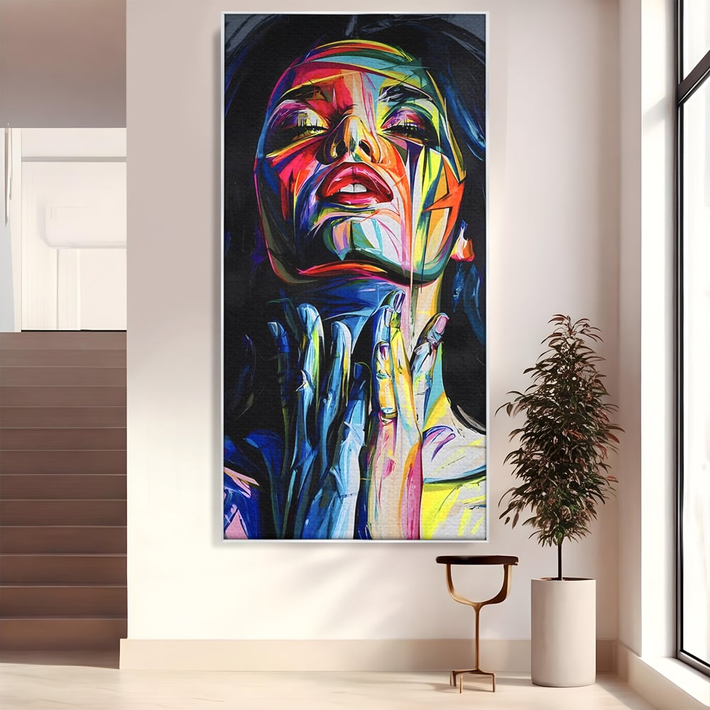 Tablou Canvas Premium LuxCanva® B1110, Femeia Senzuala,Living, Abstract, Multicolor, Femeie, Sexy, Par Lung, Dormitor, Senzualitate, Culori Vibrante