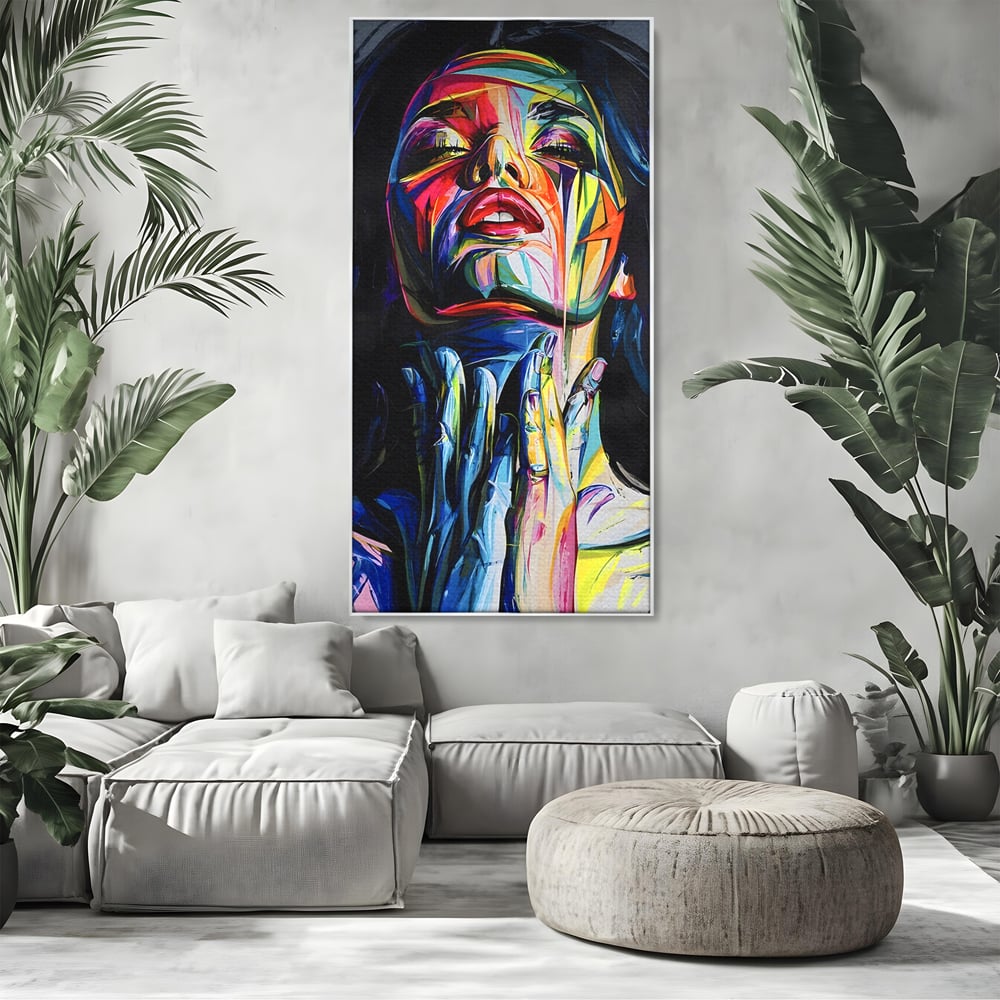 Tablou Canvas Premium LuxCanva® B1110, Femeia Senzuala,Living, Abstract, Multicolor, Femeie, Sexy, Par Lung, Dormitor, Senzualitate, Culori Vibrante