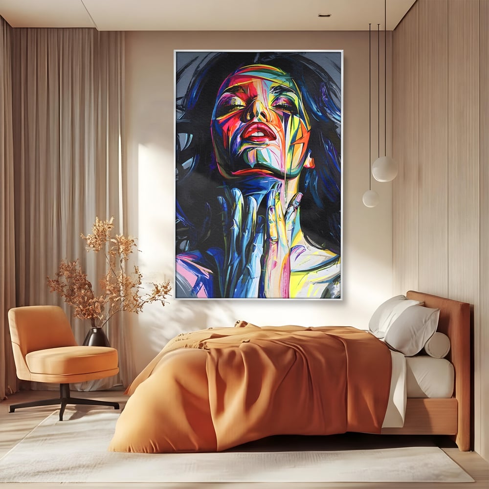 Tablou Canvas Premium LuxCanva® B1110, Femeia Senzuala,Living, Abstract, Multicolor, Femeie, Sexy, Par Lung, Dormitor, Senzualitate, Culori Vibrante