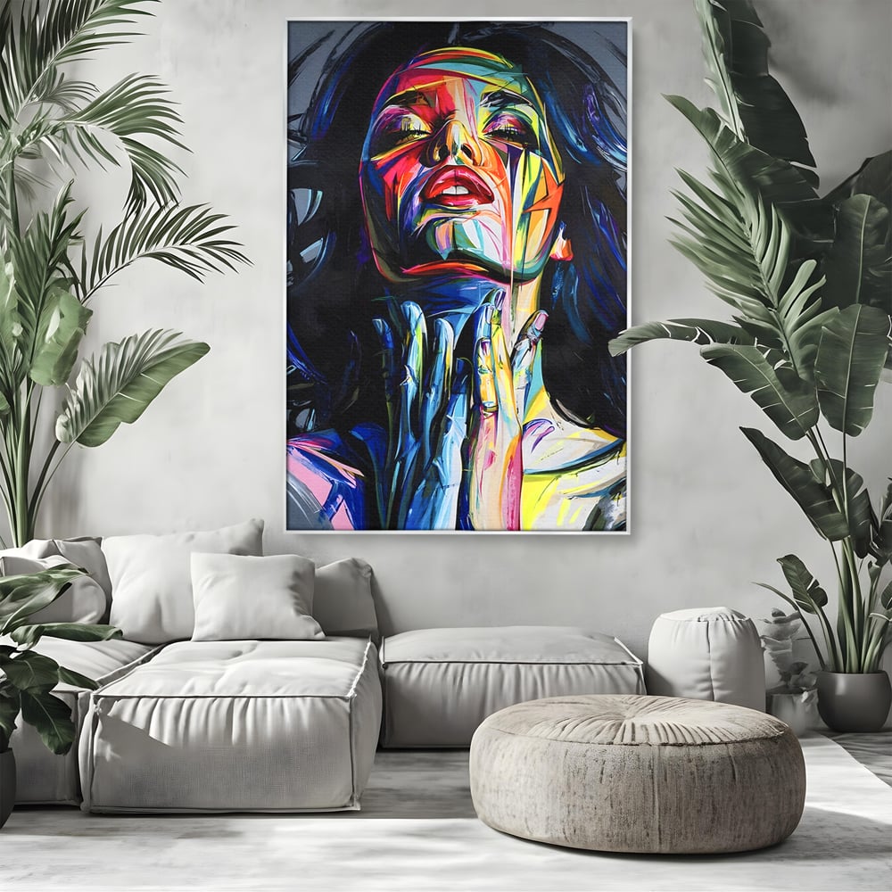 Tablou Canvas Premium LuxCanva® B1110, Femeia Senzuala,Living, Abstract, Multicolor, Femeie, Sexy, Par Lung, Dormitor, Senzualitate, Culori Vibrante