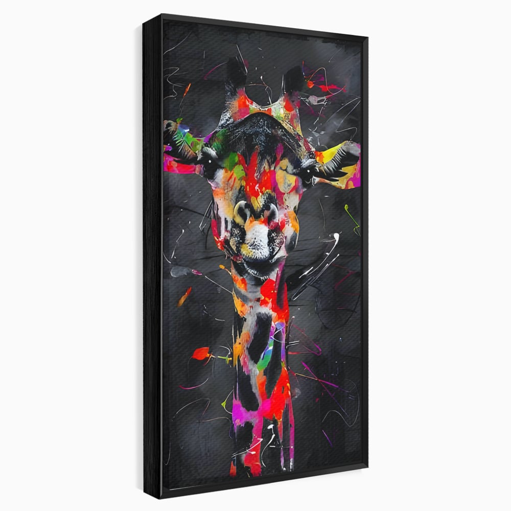 Tablou Canvas Premium LuxCanva® B1111, Privirea Unei Girafe , Living, Abstract, Multicolor, Girafa, Savana, Inalta, Dormitor, Zoo, Culori Vibrante