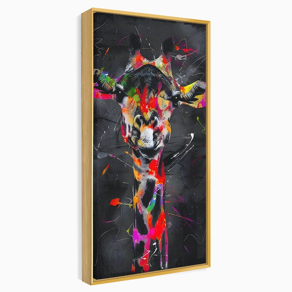 Tablou Canvas Premium LuxCanva® B1111, Privirea Unei Girafe , Living, Abstract, Multicolor, Girafa, Savana, Inalta, Dormitor, Zoo, Culori Vibrante