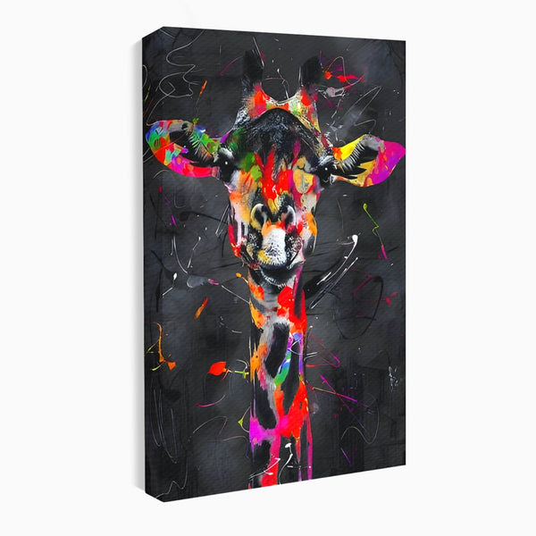 Tablou Canvas Premium LuxCanva® B1111, Privirea Unei Girafe , Living, Abstract, Multicolor, Girafa, Savana, Inalta, Dormitor, Zoo, Culori Vibrante