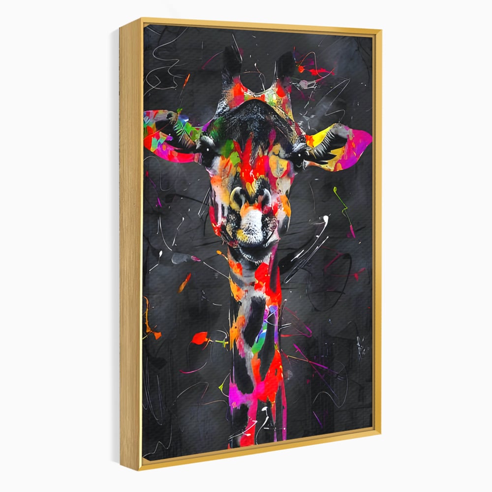 Tablou Canvas Premium LuxCanva® B1111, Privirea Unei Girafe , Living, Abstract, Multicolor, Girafa, Savana, Inalta, Dormitor, Zoo, Culori Vibrante