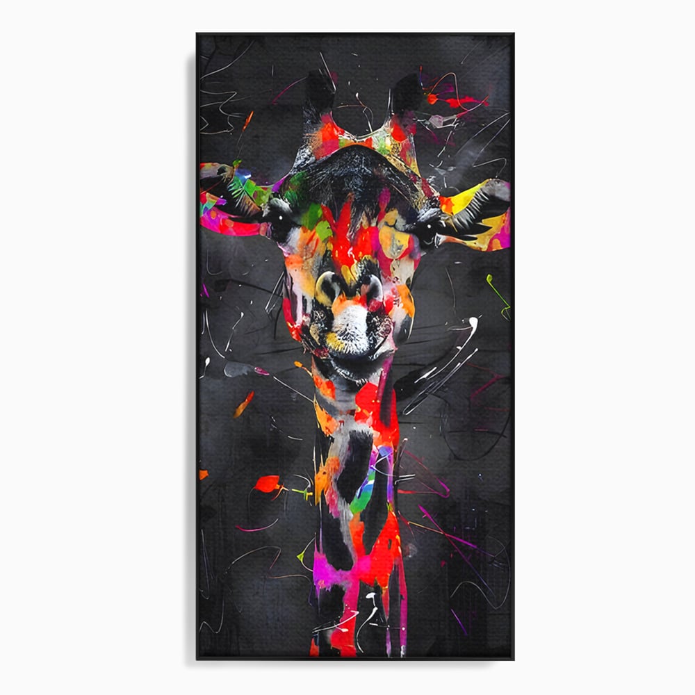 Tablou Canvas Premium LuxCanva® B1111, Privirea Unei Girafe , Living, Abstract, Multicolor, Girafa, Savana, Inalta, Dormitor, Zoo, Culori Vibrante