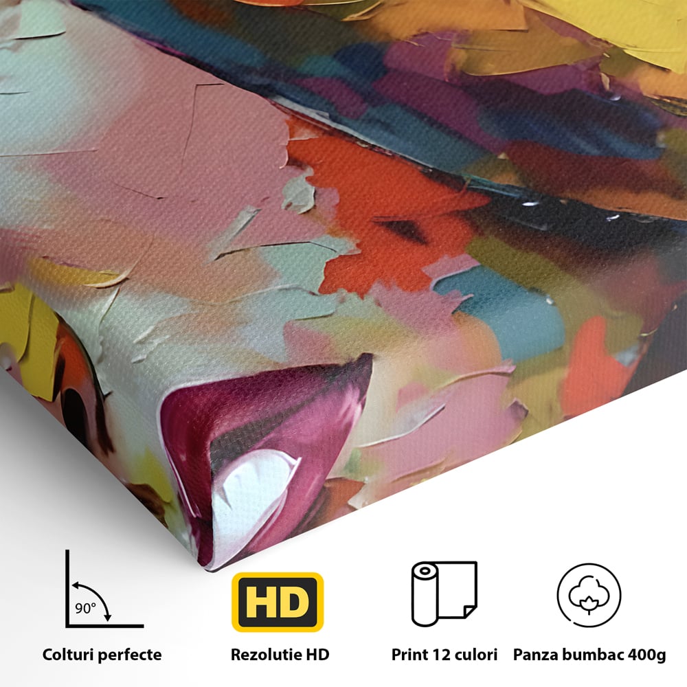 Tablou Canvas Premium LuxCanva® B1113, El Si Ea , Culori, Living, Fata, Baiat, Dormitor, Iubire, Priviri, Chipuri, Culori Vibrante