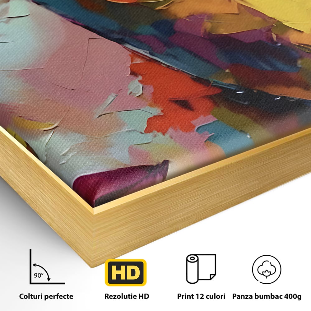 Tablou Canvas Premium LuxCanva® B1113, El Si Ea , Culori, Living, Fata, Baiat, Dormitor, Iubire, Priviri, Chipuri, Culori Vibrante
