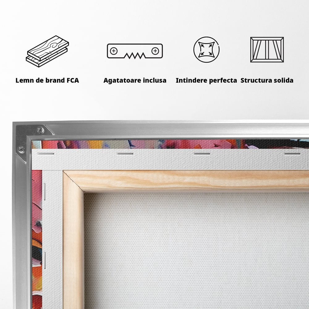 Tablou Canvas Premium LuxCanva® B1113, El Si Ea , Culori, Living, Fata, Baiat, Dormitor, Iubire, Priviri, Chipuri, Culori Vibrante