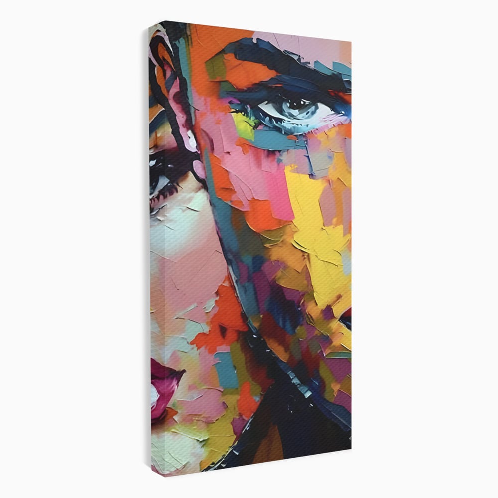 Tablou Canvas Premium LuxCanva® B1113, El Si Ea , Culori, Living, Fata, Baiat, Dormitor, Iubire, Priviri, Chipuri, Culori Vibrante