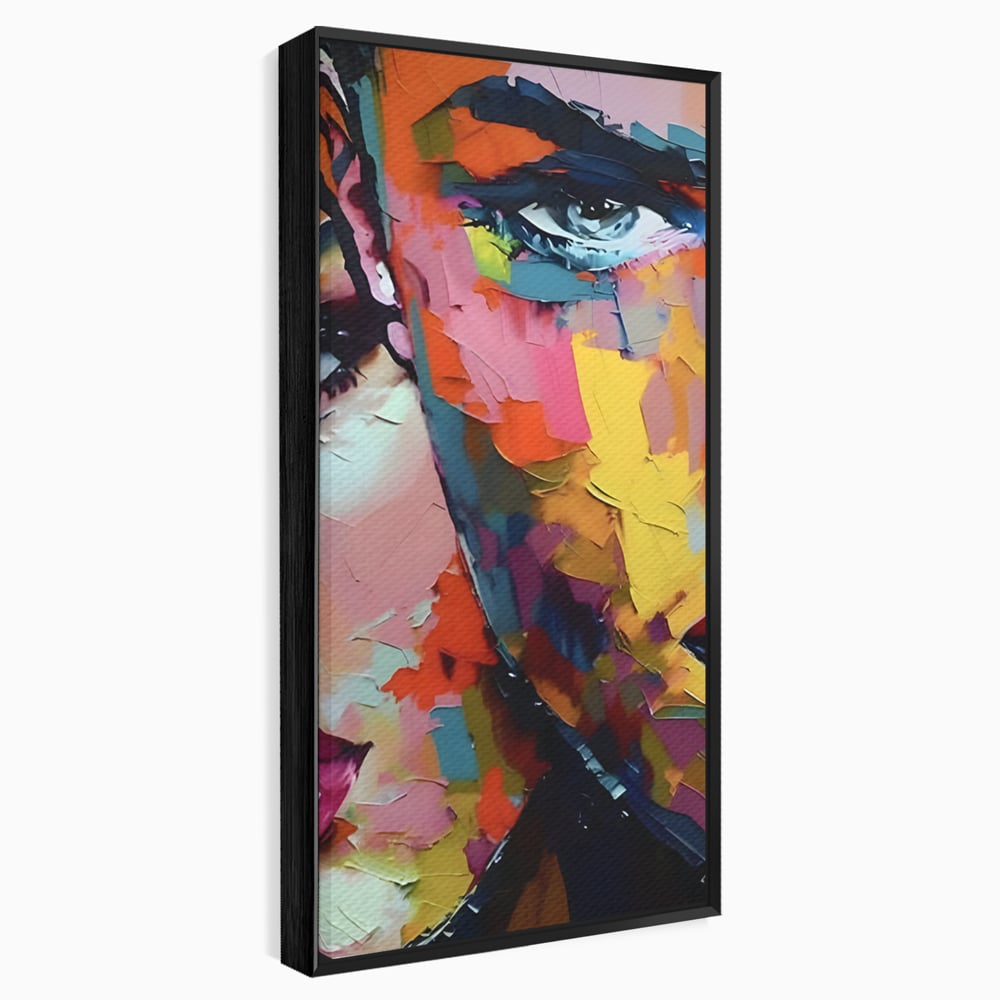 Tablou Canvas Premium LuxCanva® B1113, El Si Ea , Culori, Living, Fata, Baiat, Dormitor, Iubire, Priviri, Chipuri, Culori Vibrante