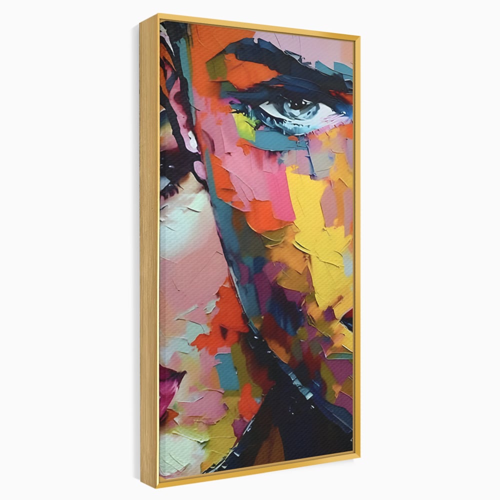 Tablou Canvas Premium LuxCanva® B1113, El Si Ea , Culori, Living, Fata, Baiat, Dormitor, Iubire, Priviri, Chipuri, Culori Vibrante